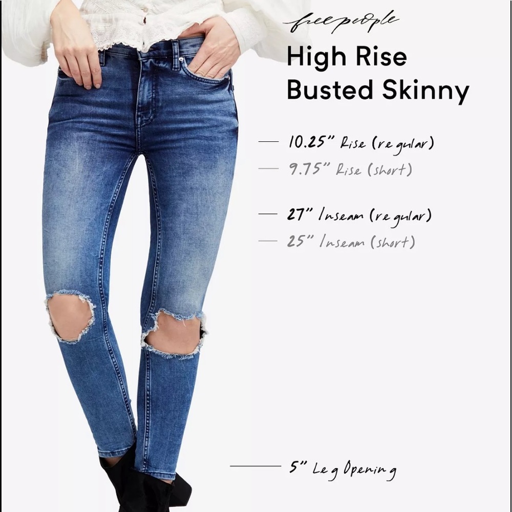 NWT FREE PEOPLE  BUSTED KNEE SKINNY JEANS 30S